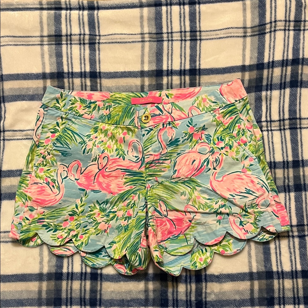 Lilly Pulitzer Tropical Flamingo High Waist Shorts